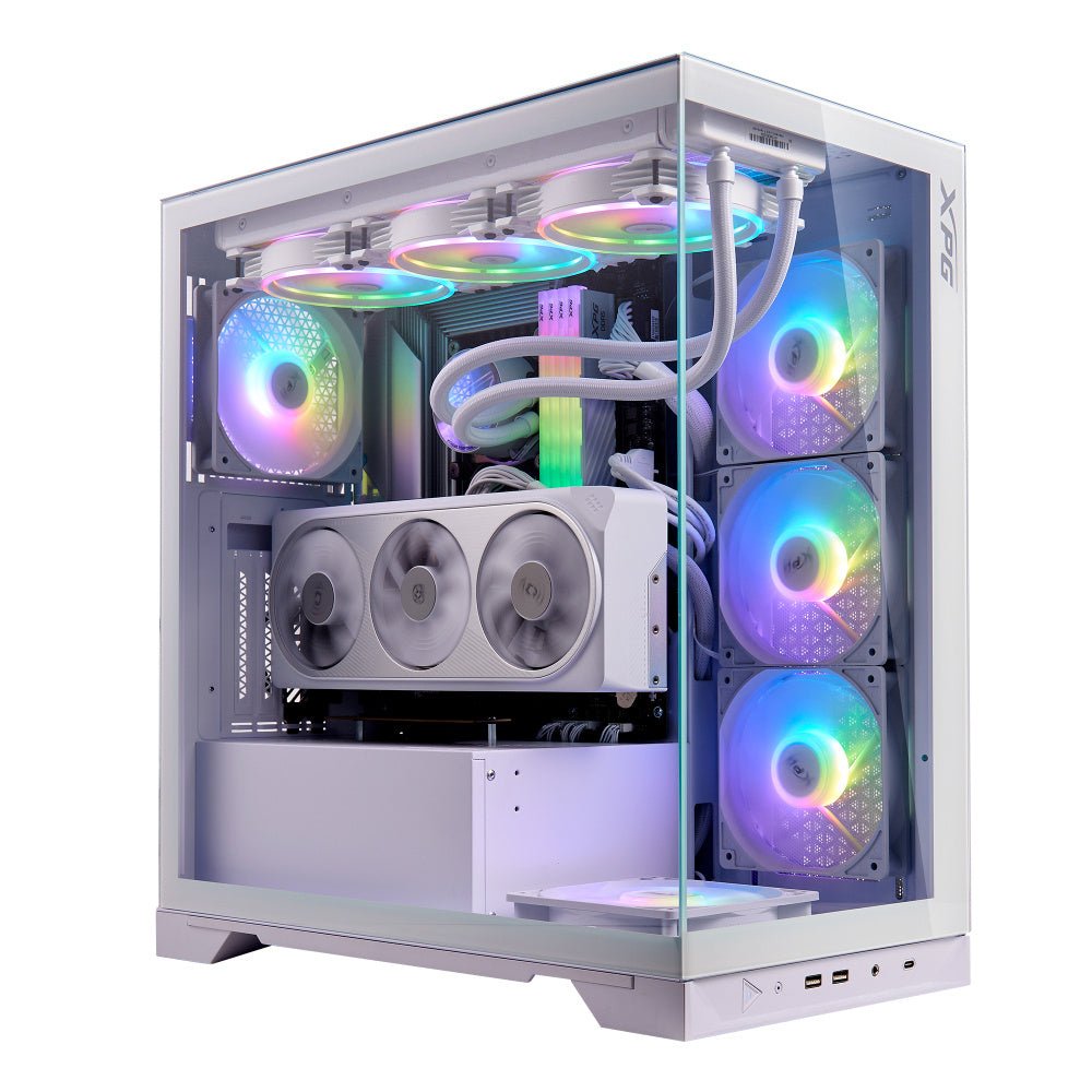 Caja de PC ATX Mid - Tower XPG Invader X – Blanca con vidrio templado, iluminación RGB y soporte completo para gráfica de hasta 400 mm INVADERXMT-WHCWW - SMART BUSINESS