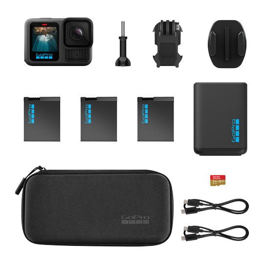 CÁMARA DE ACCIÓN GOPRO HERO13 BLACK CON BUNDLE DE ENERGÍA: VÍDEO 5.3K, 3 BATERÍAS ENDURO + CARGADOR DOBLE + TARJETA 64 GB CHDRB-134-RW - SMART BUSINESS