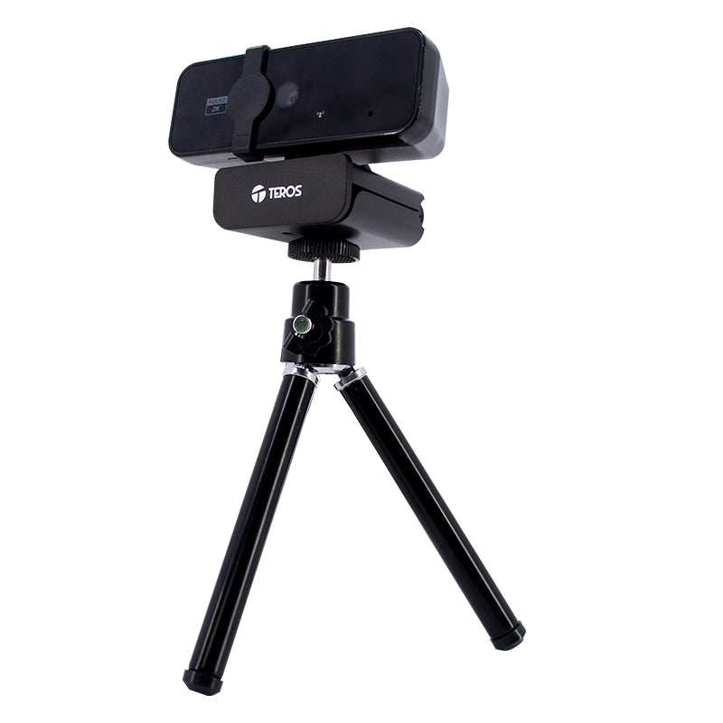 Cámara web Teros TE-9072, hasta 2592p 2K, micrófono incorporado, USB 2.0 Incluye Tripode - SMART BUSINESS