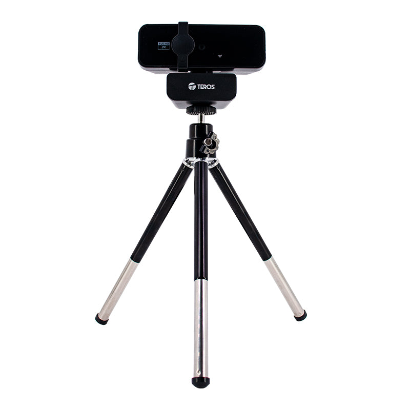 Cámara web Teros TE-9072, hasta 2592p 2K, micrófono incorporado, USB 2.0 Incluye Tripode - SMART BUSINESS