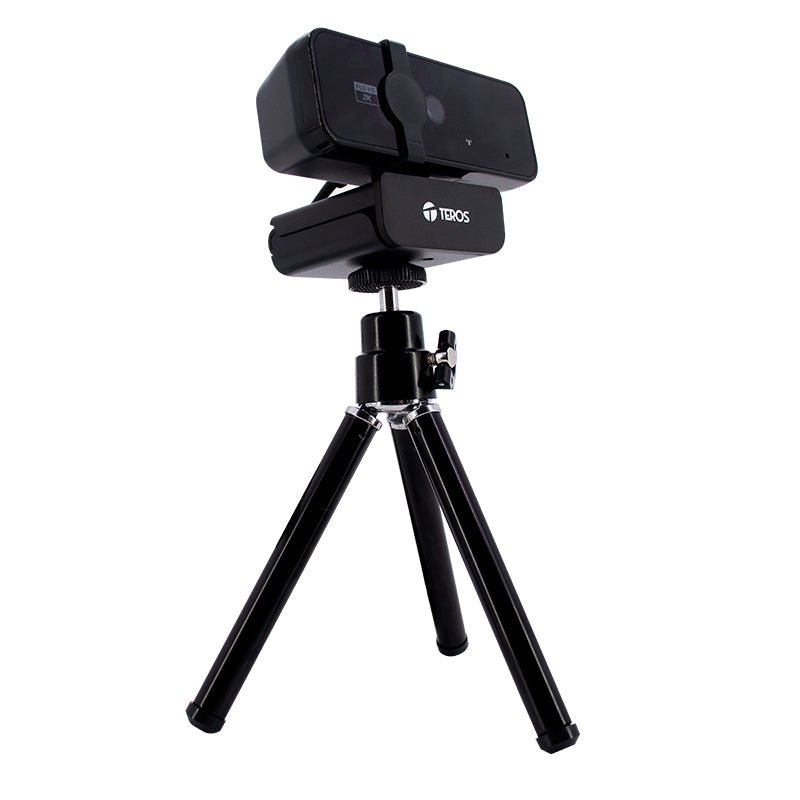 Cámara web Teros TE-9072, hasta 2592p 2K, micrófono incorporado, USB 2.0 Incluye Tripode - SMART BUSINESS