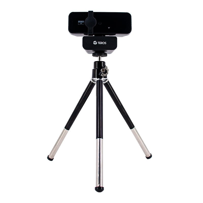 Cámara web Teros TE-9072, hasta 2592p 2K, micrófono incorporado, USB 2.0 Incluye Tripode - SMART BUSINESS