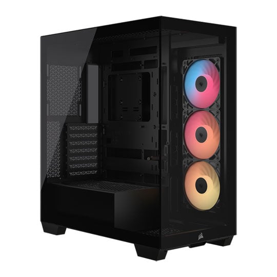 CARCASA MID - TOWER CORSAIR 3500X: CRISTAL TEMPLADO, 3 VENTILADORES ARGB PREDESTINADOS Y MÁXIMA VENTILACIÓN PARA TU PC CC-9011322-WW - SMART BUSINESS