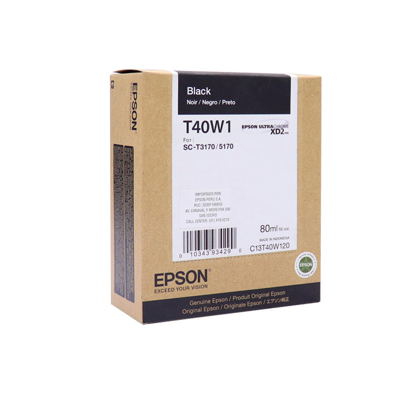 CARTUCHO DE TINTA EPSON T40W120, ULTRACHROME XD2, CONTENIDO 80ML, COLOR NEGRO. - SMART BUSINESS
