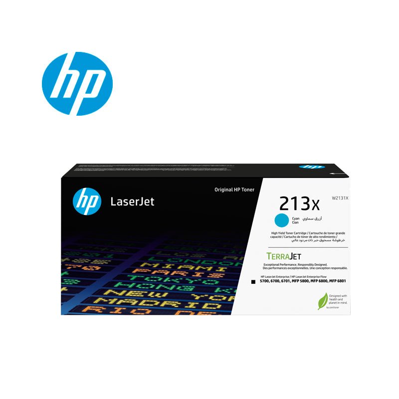 Cartucho de Tóner HP 213X W2131X Cian | Alto Rendimiento 6.000 páginas | Compatible con Color LaserJet Enterprise 5700, 6700, 6701, MFP 5800, MFP 6800 | Colores Vivos y Confiables W2131X - SMART BUSINESS