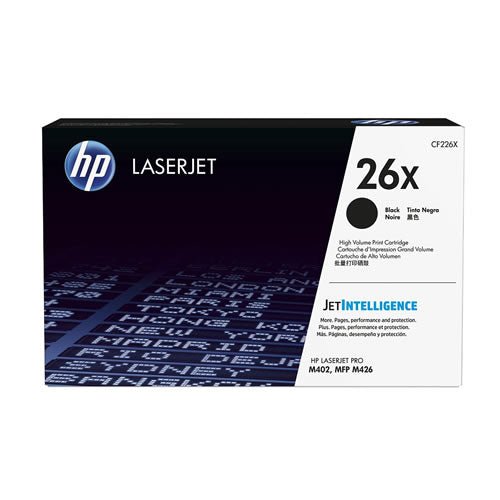 Cartucho de Tóner HP 26X CF226X Negro | Alto Rendimiento 9.000 páginas | Compatible con LaserJet Pro M402, MFP M426 | Impresión Nítida y Confiable CF226X - SMART BUSINESS
