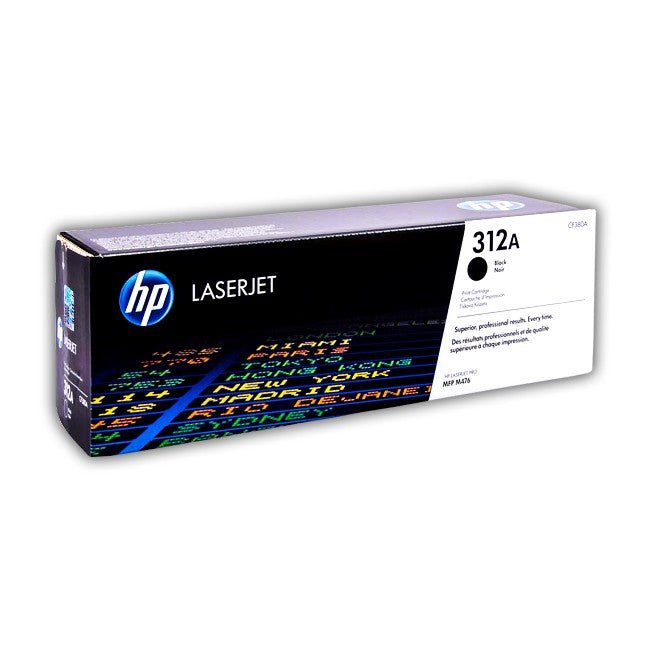 Cartucho de Tóner HP 312A CF380A Negro Rendimiento 2.400 páginas Compatible con Color LaserJet Pro M476 Texto Nítido y Gráficos Claro CF380A - SMART BUSINESS