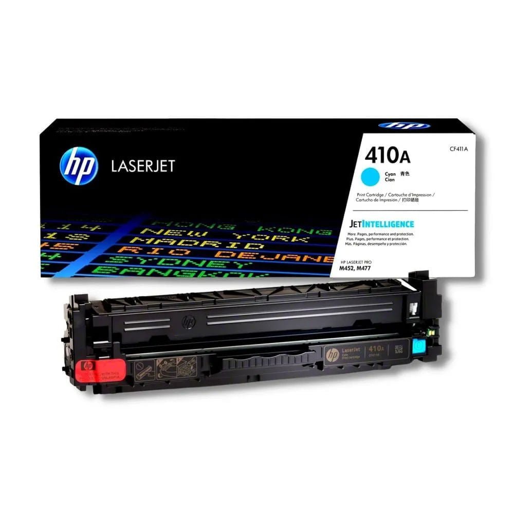 Cartucho de Tóner HP 410A CF411A Cian | Rendimiento 2.300 páginas | Compatible con Color LaserJet Pro M452, MFP M477 | Colores Brillantes y Confiables CF411A - SMART BUSINESS