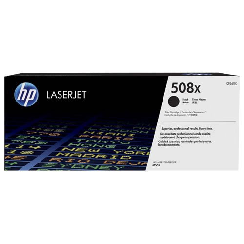 Cartucho de Tóner HP 508X CF360X Negro | Alto Rendimiento 12.500 páginas | Compatible con Color LaserJet Enterprise M552, M553, M577 | Impresión Profesional y Confiable CF360X - SMART BUSINESS