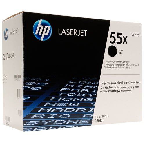 Cartucho de Tóner HP 55X CE255X Negro Alto Rendimiento 12.500 páginas Compatible con LaserJet P3011, P3015 Impresión Profesional y Confiabl CE255X - SMART BUSINESS