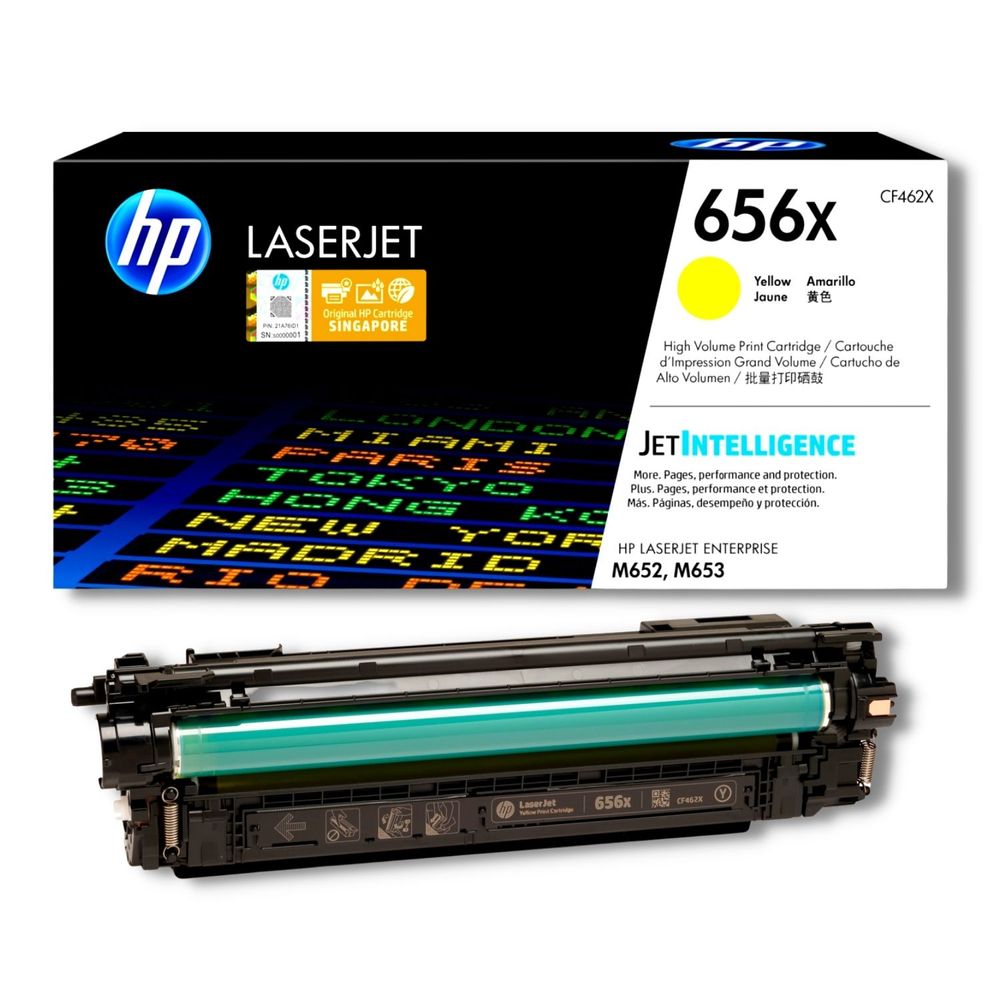 Cartucho de Tóner HP 656X CF462X Amarillo | Alto Rendimiento 22.000 páginas | Compatible con Color LaserJet Enterprise M652, M653 | Colores Vivos y Confiables CF462X - SMART BUSINESS