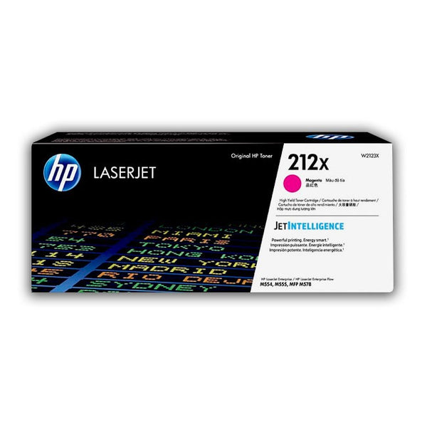 Cartucho de Tóner HP 212X W2123X Magenta | Alto Rendimiento 10.000 páginas | Compatible con Color LaserJet Enterprise M554, M555, MFP M578 | Colores Vivos y Duraderos