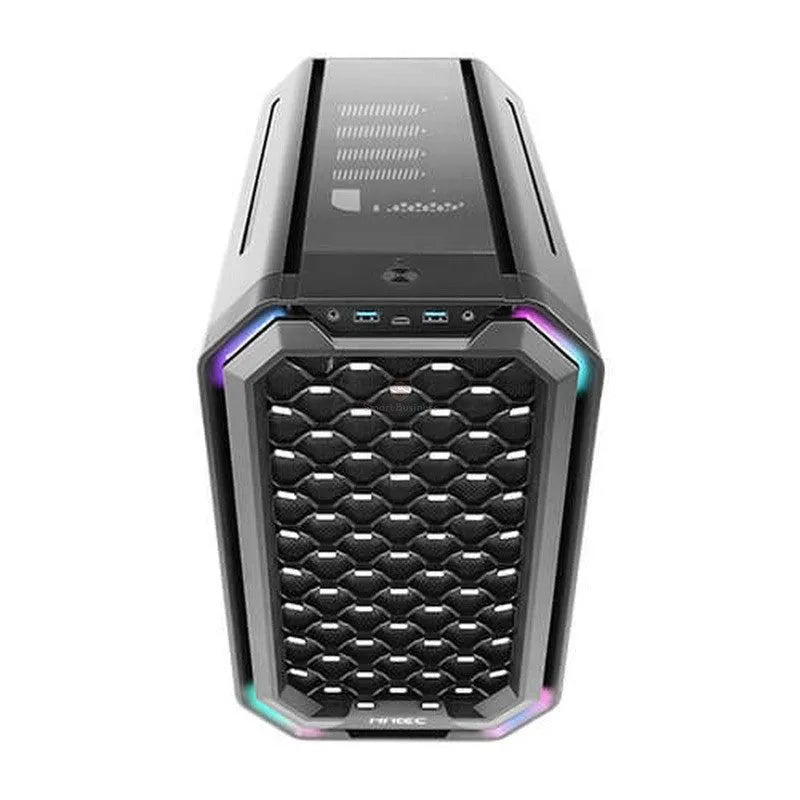 Case Antec Dark Cube Gaming Sin Fuente, Con Panel De Vidrio Templado, Iluminacion Led Rgb, Salida De Audio, 2 Puertos Usb, Color Negro (0-761345-80034 - SMART BUSINESS