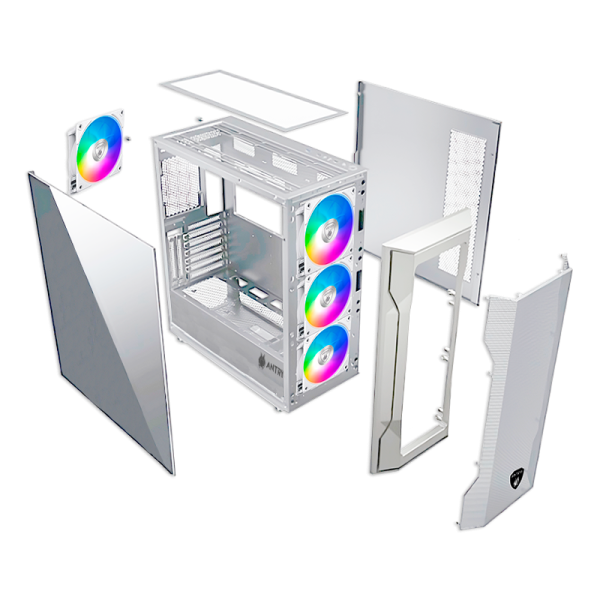 CASE ANTRYX FX 710 WHITE, ARGB FAN X4, USB TIPO-C (AC- FX710W) - SMART BUSINESS