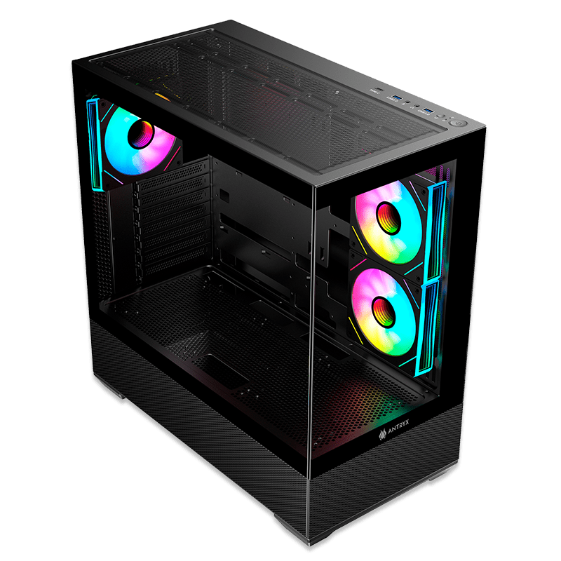 CASE ANTRYX FX 740 BLACK, ARGB FAN X3, USB TIPO - C (AC - FX740K) AC- FX740K - SMART BUSINESS