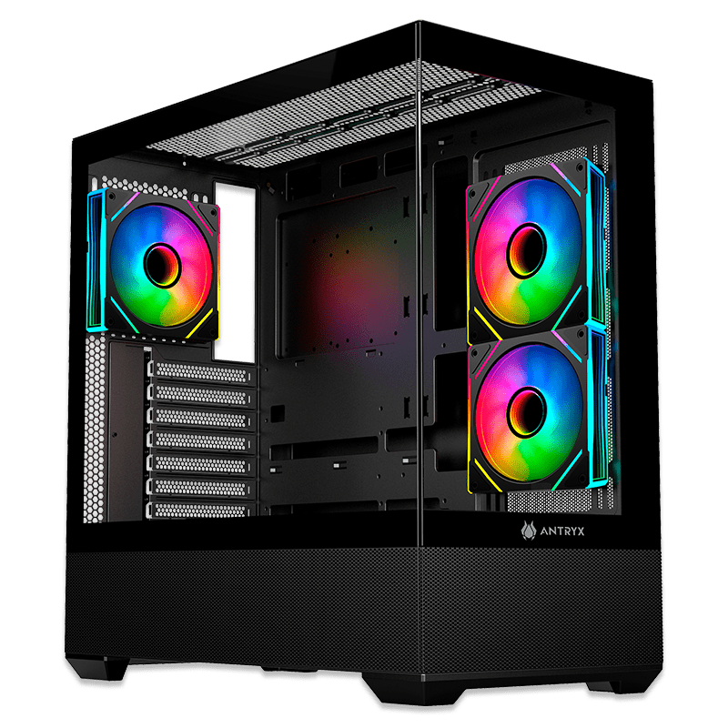 CASE ANTRYX FX 740 BLACK, ARGB FAN X3, USB TIPO - C (AC - FX740K) AC- FX740K - SMART BUSINESS