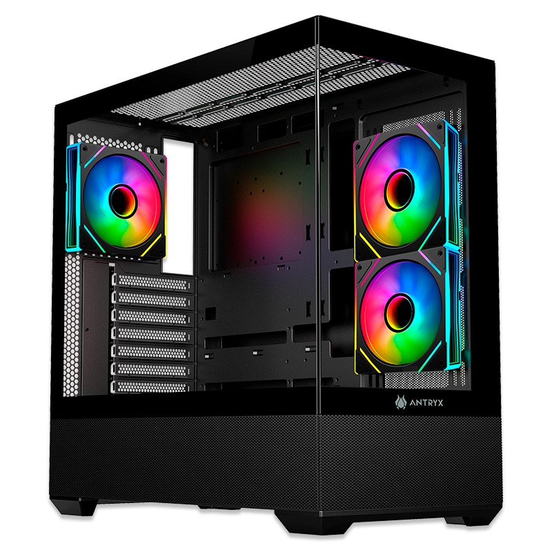 CASE ANTRYX FX 740 BLACK, ARGB FAN X3, USB TIPO-C (AC- FX740K) - SMART BUSINESS
