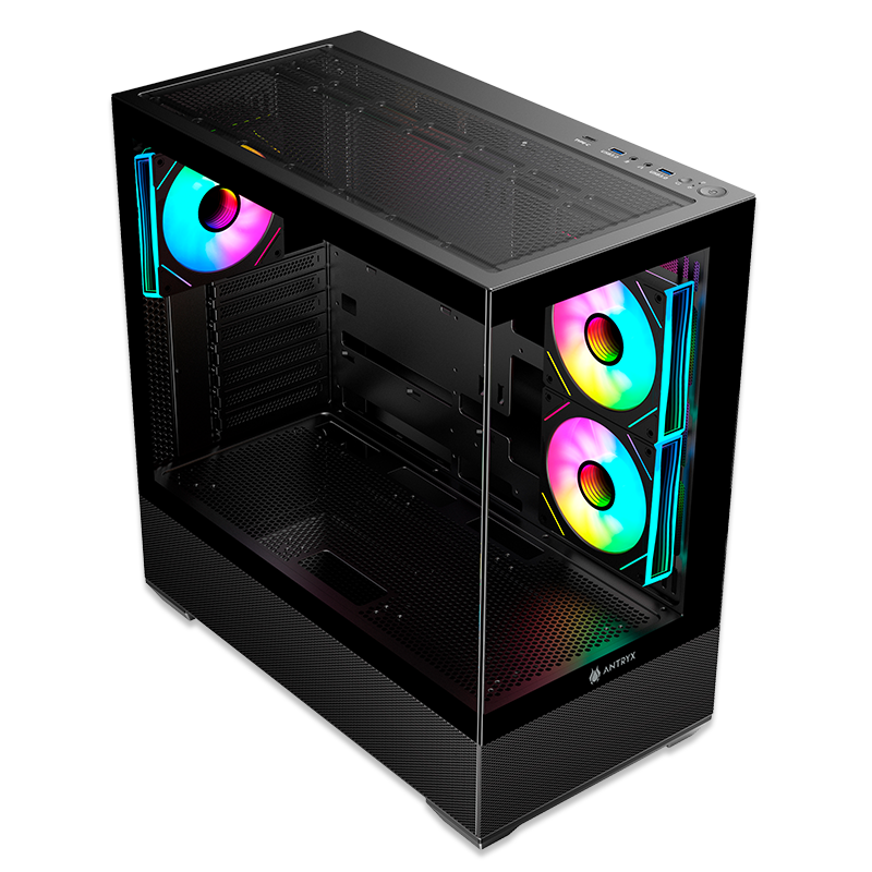 CASE ANTRYX FX 740 BLACK, ARGB FAN X3, USB TIPO-C (AC- FX740K) - SMART BUSINESS