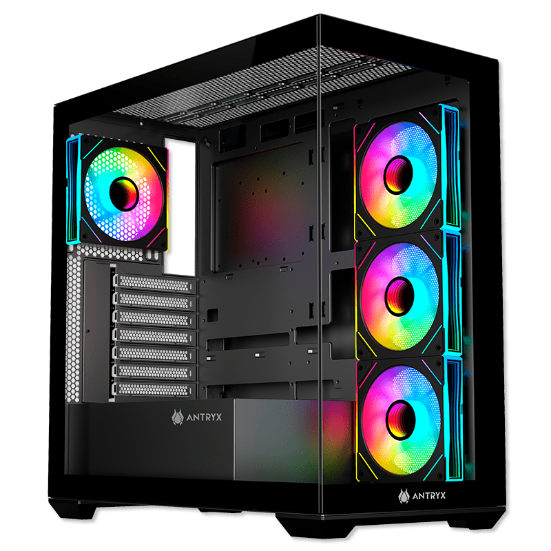 CASE ANTRYX FX 750 BLACK, ARGB FAN X4, USB TIPO - C (AC - FX750K) AC- FX750K - SMART BUSINESS
