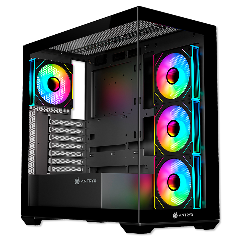 CASE ANTRYX FX 750 BLACK, ARGB FAN X4, USB TIPO-C (AC- FX750K) - SMART BUSINESS