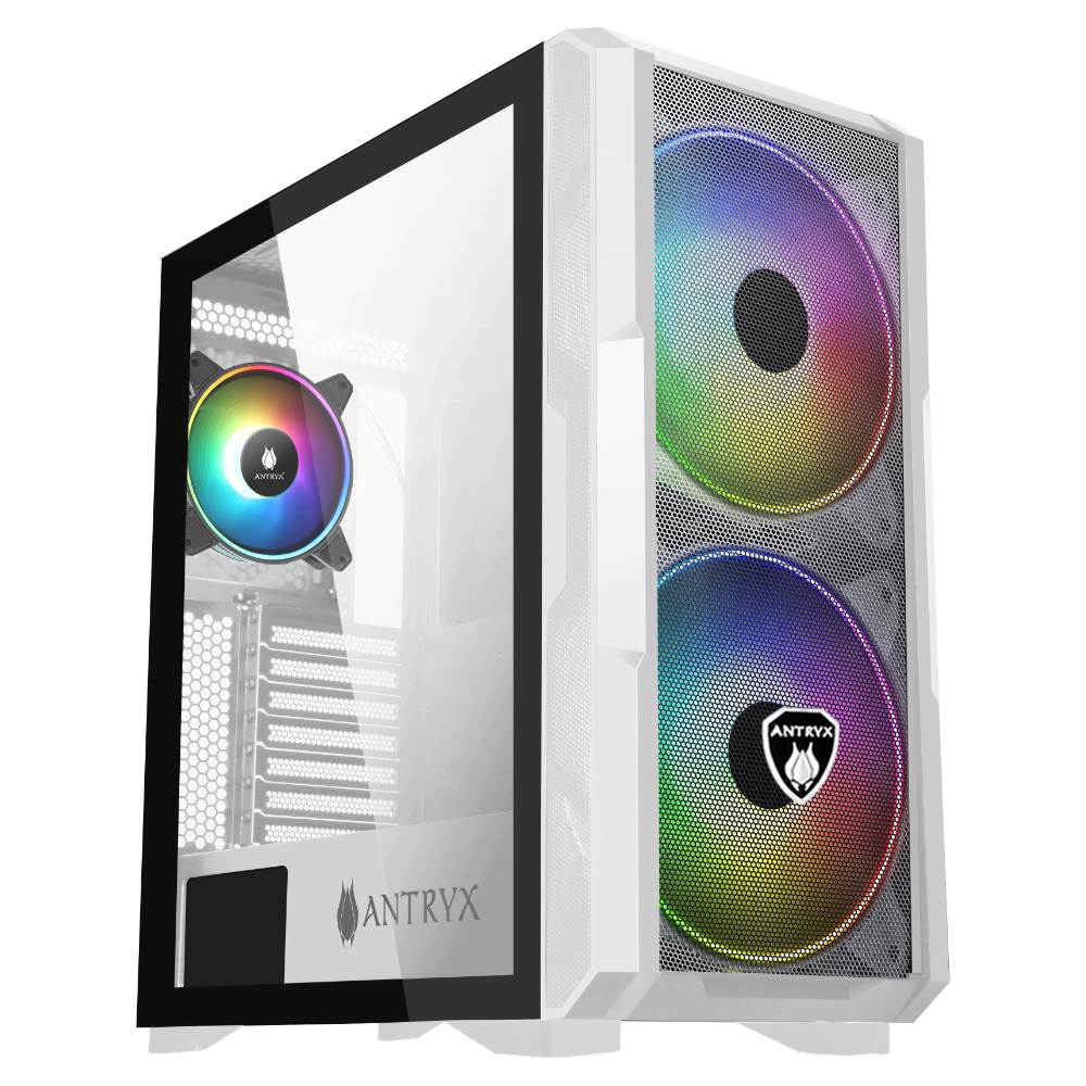 CASE ANTRYX FX CRUISER WHITE, ARGB FAN X3, VIDRIO  TEMPLADO & MESH (AC-FX573W-R1)  - SMART BUSINESS