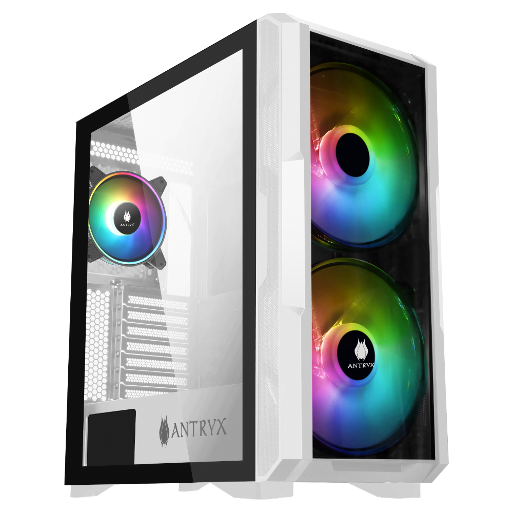 CASE ANTRYX FX CRUISER WHITE, ARGB FAN X3, VIDRIO  TEMPLADO & MESH (AC-FX573W-R1)  - SMART BUSINESS