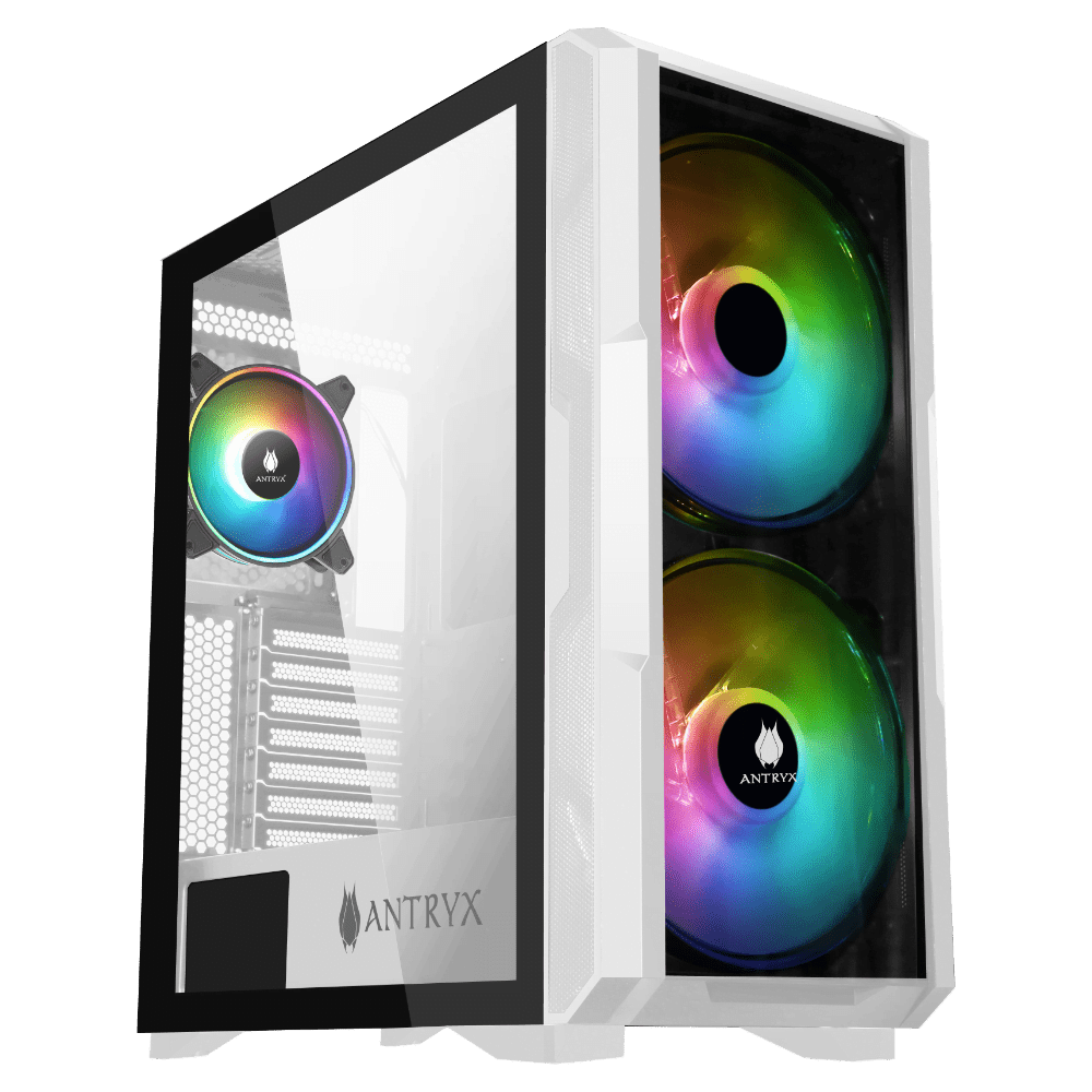 CASE ANTRYX FX CRUISER WHITE, ARGB FAN X3, VIDRIO  TEMPLADO & MESH (AC - FX573W - R1)  AC-FX573W-R1 - SMART BUSINESS