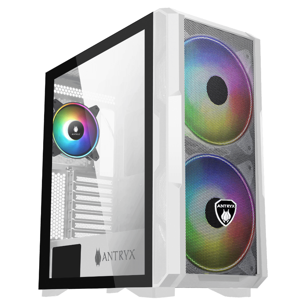 CASE ANTRYX FX CRUISER WHITE, ARGB FAN X3, VIDRIO  TEMPLADO & MESH (AC - FX573W - R1)  AC-FX573W-R1 - SMART BUSINESS