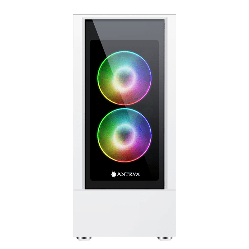 CASE ANTRYX RX - 460 MESH WHITE S/FUENTE (AC - RX460MW) PANEL DE VIDRIO | 3 VENTILADORES | LED ARGB | BLANCO AC-RX460W - SMART BUSINESS