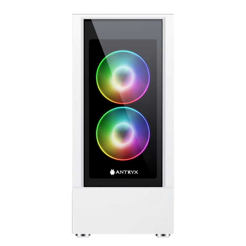 CASE ANTRYX RX-460 MESH WHITE S/FUENTE (AC-RX460MW) PANEL DE VIDRIO | 3 VENTILADORES | LED ARGB | BLANCO - SMART BUSINESS