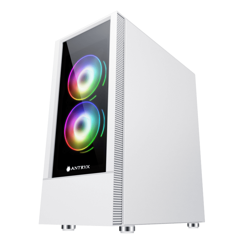 CASE ANTRYX RX-460 MESH WHITE S/FUENTE (AC-RX460MW) PANEL DE VIDRIO | 3 VENTILADORES | LED ARGB | BLANCO - SMART BUSINESS