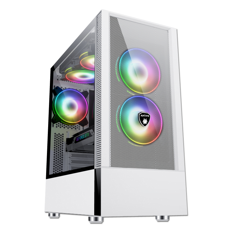 CASE ANTRYX RX 460 MESH WHITE USB3.0, FAN X3, VIDRIO  TEMPLADO (AC-RX460MW) - SMART BUSINESS