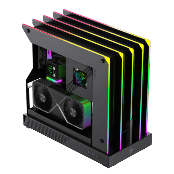 CASE ATX BLADE CONCEPT, Case sin Fuente, 2xUSB 3.0, Audio HD, USB TYPE C, FULL RGB, OPEN AIR, 277 LEDS, Medidas: 498 x 254 x 463mm, 2x3.5HDD interno, 2x2.5SDD BLADE-CONCEPT - SMART BUSINESS