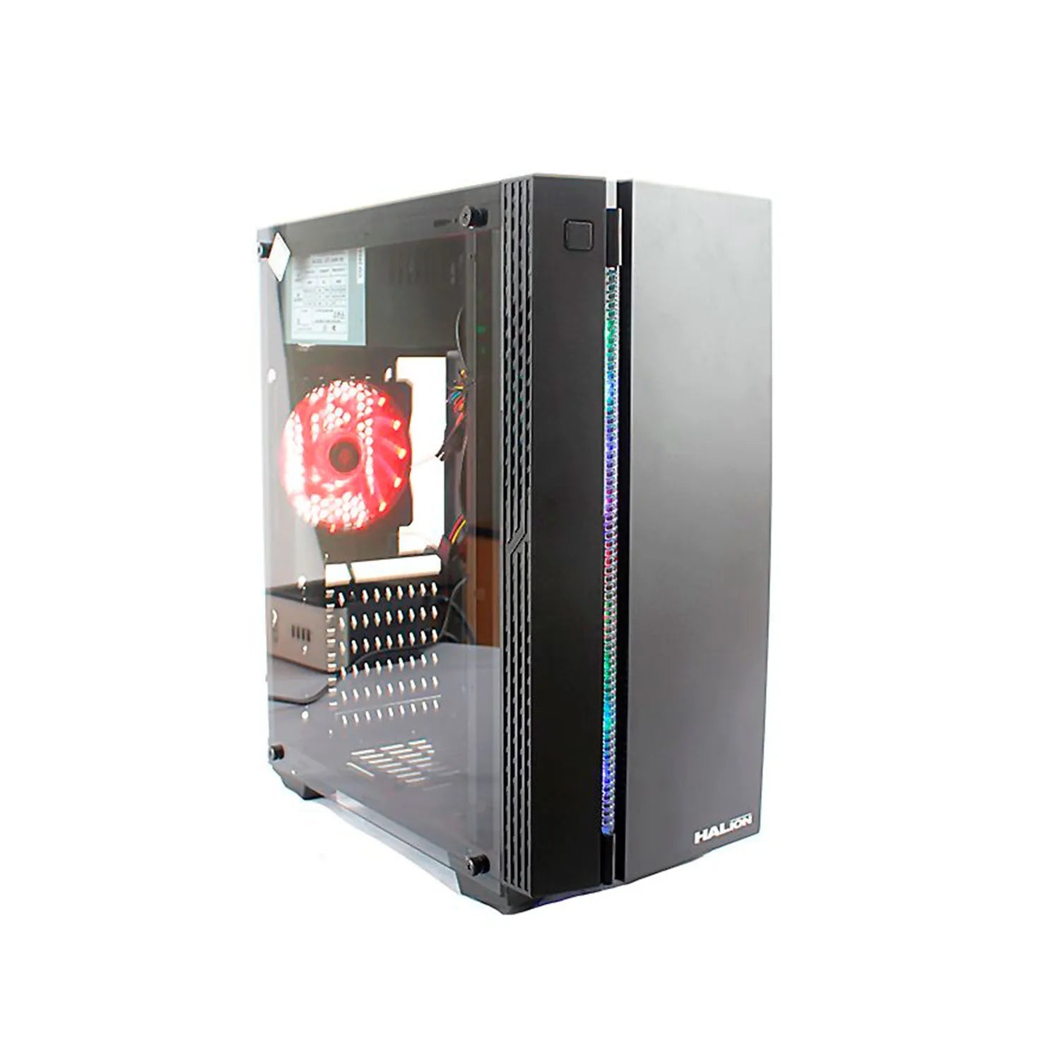 CASE ATX BULL 5516, FUENTE 350W, 1xUSB 2.0, 1xUSB 3.0, Audio HD, 1x 12CM LED ROJO COOLER, Banda RGB, VT lateral, Medidas: 380 x 185 x 440mm, 2x3.5HDD, 2x2.5SDD interno BULL-5516 - SMART BUSINESS