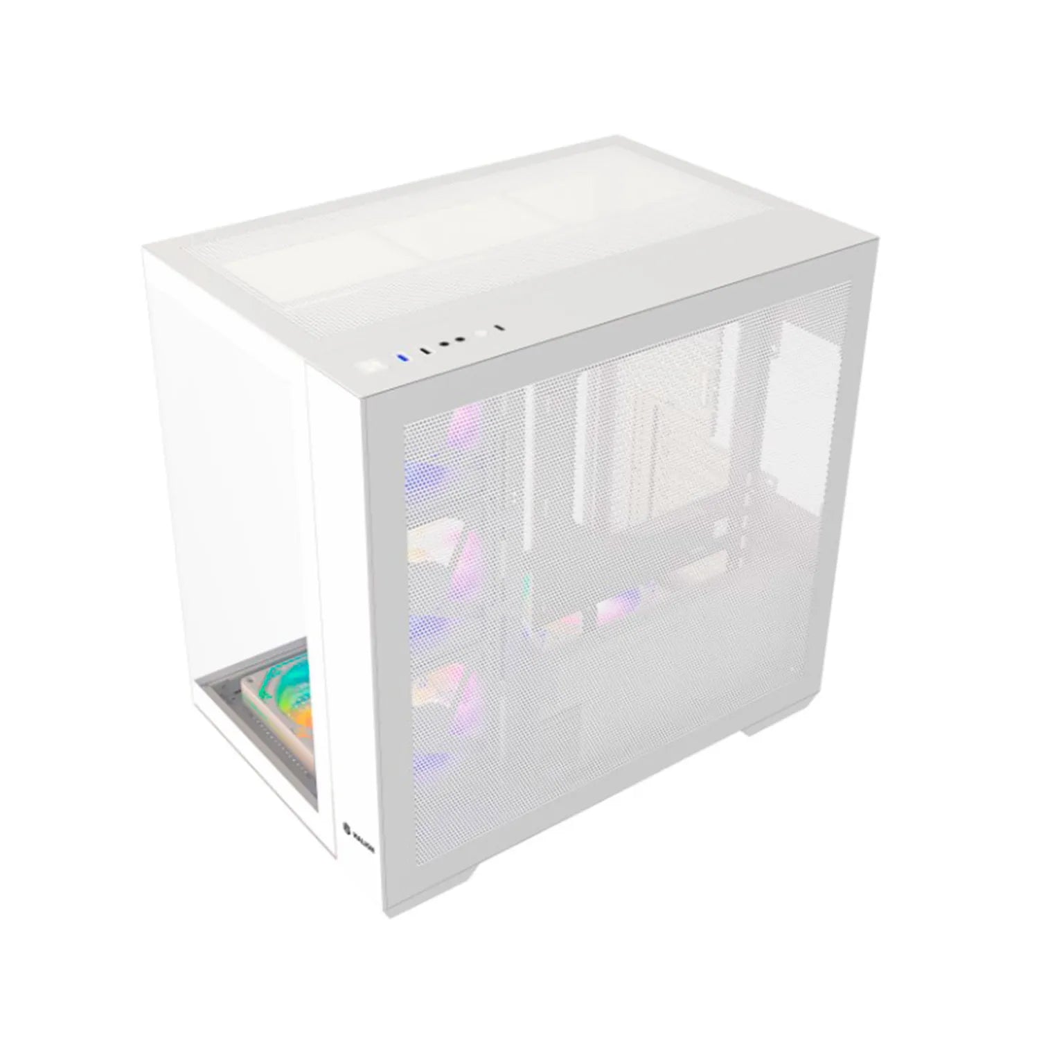 CASE ATX, FISH TANK C708, Case sin Fuente, 1xUSB2.0, 1xUSB3.0, Audio HD, Micrófono HD, 6x12CM LED ARGB COOLER, Control remoto, VT lateral y frontal, Medidas: 425 x 285 x 415mm, 1x3.5HDD, 2x2.5SDD interno. FISH-TANK-C708-WH - SMART BUSINESS