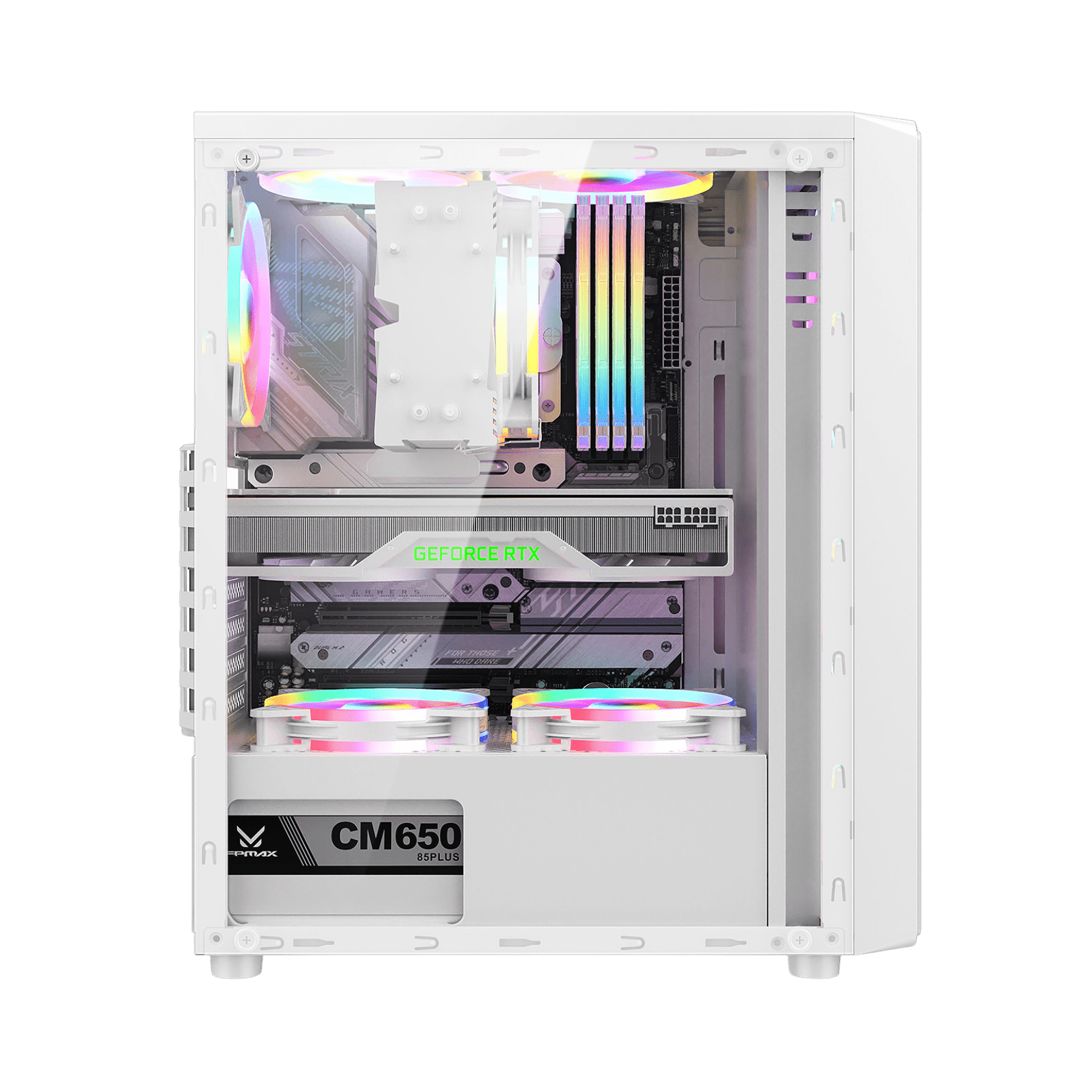 CASE ATX GAMER, CORTEX BLANCO, Case sin Fuente, 1xUSB 2.0, 1xUSB 3.0, 1xUSB C, 1xAUDIO, 1xMIC, Acrilico lateral, Malla frontal. Medidas: 345 x 218 x 400mm, 2x3.5HDD, 1x2.5SDD interno. CORTEX-BLANCO - SMART BUSINESS