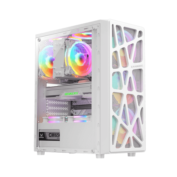 CASE ATX GAMER, CORTEX BLANCO, Case sin Fuente, 1xUSB 2.0, 1xUSB 3.0, 1xUSB C, 1xAUDIO, 1xMIC, Acrilico lateral, Malla frontal. Medidas: 345 x 218 x 400mm, 2x3.5HDD, 1x2.5SDD interno. CORTEX-BLANCO - SMART BUSINESS