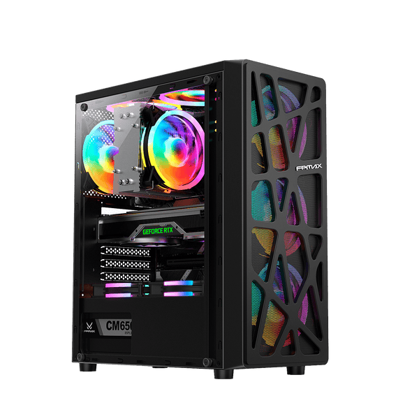 CASE ATX GAMER CORTEX NEGRO, Case sin Fuente, 1xUSB 2.0, 1xUSB 3.0, 1xUSB C, 1xAUDIO, 1xMIC, Acrilico lateral, Malla frontal. Medidas: 355 x 180 x 425mm, 2x3.5HDD, 1x2.5SDD interno. CORTEX-NEGRO - SMART BUSINESS