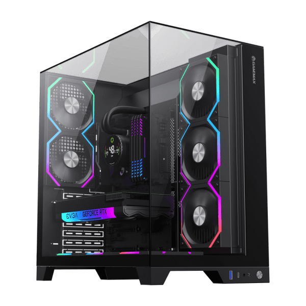 CASE ATX INFINITY PRO, sin Fuente, 1xUSB 3.0, Audio & Mic TRRS, 1xUSB - Tipo C, 5x120mm ARGB COOLER, Vidrio Templado Superior, Frontal y Lateral, Medidas: 418 x 272 x 454mm, 1x3.5HDD + 3x2.5SDD interno INFINITY-PRO - SMART BUSINESS