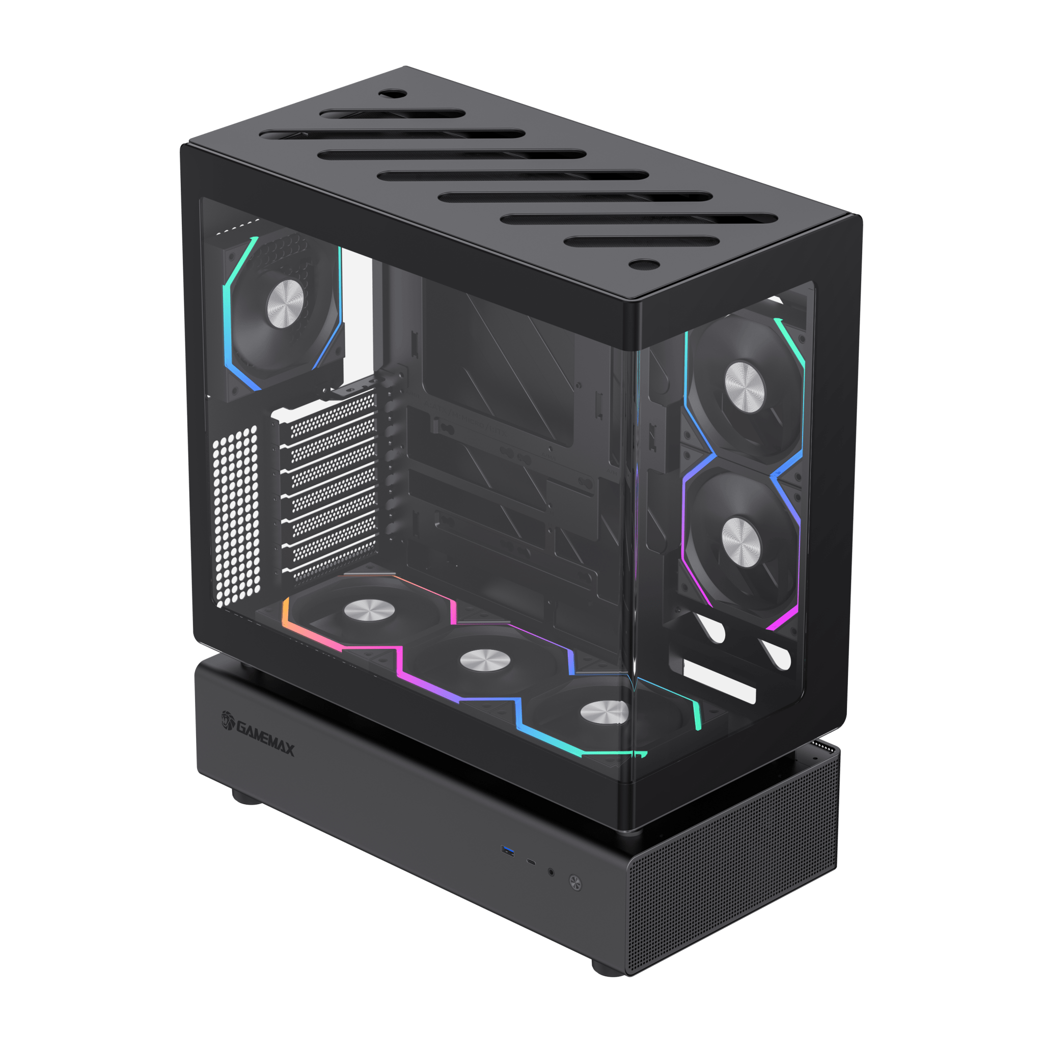 CASE ATX N80 BK NEGRO, Case sin Fuente, 1xUSB 3.0, USB TYPE C, CHASIS VIDRIO TEMPLADO LATERAL Y FRONTAL, Medidas: 439 x 240.50 x 530mm, 2x3.5HDD, 2x3.5SDD interno, Color: Negro. N80-BK - SMART BUSINESS