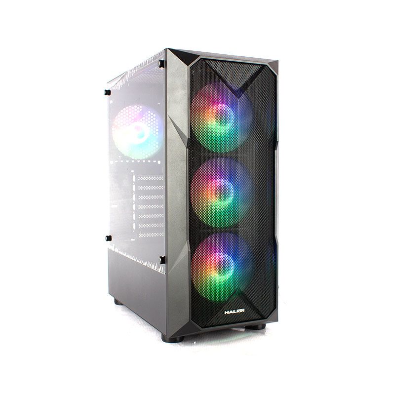 CASE ATX STUKA CR11, FUENTE 500W, 2XUSB 2.0, 1XUSB 3.0, AUDIO HD, 4X12CM LED RAINBOW COOLER, VT LATERAL, MALLA FRONTAL, MEDIDAS: 365 X 200 X 455MM, 2X3.5HDD, 2X2.5SDD INTERNO STUKA-CR11 - SMART BUSINESS