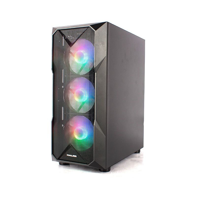 CASE ATX STUKA CR11, FUENTE 500W, 2XUSB 2.0, 1XUSB 3.0, AUDIO HD, 4X12CM LED RAINBOW COOLER, VT LATERAL, MALLA FRONTAL, MEDIDAS: 365 X 200 X 455MM, 2X3.5HDD, 2X2.5SDD INTERNO STUKA-CR11 - SMART BUSINESS