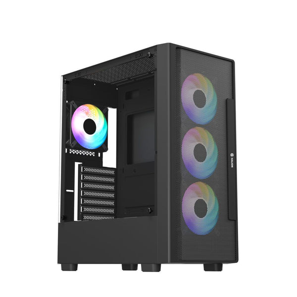 CASE ATX, TRITON C02, Case sin Fuente, 1xUSB3.0, 2xUSB2.0, 4x12CM LED ARGB COOLER, VT lateral, Medidas: 525 x 265 x 455mm, 2x3.5HDD, 3x2.5SDD interno TRITON-C02 - SMART BUSINESS
