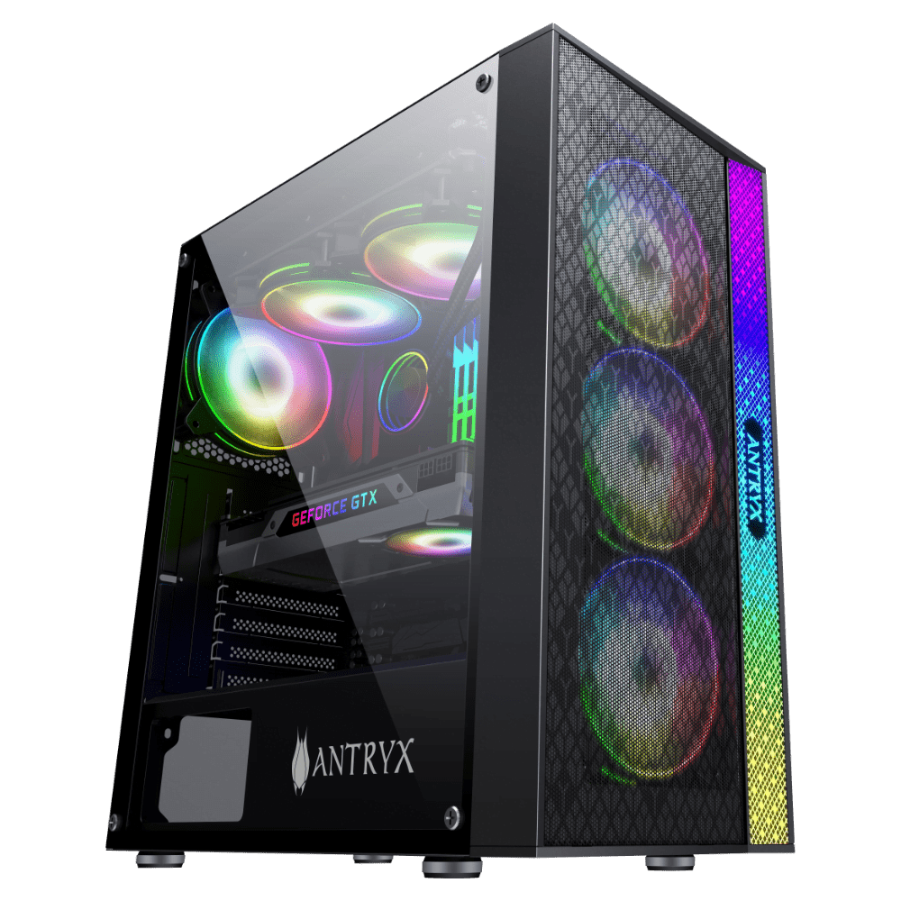 CASE C/FUENTE B500W ANTRYX XTREME NC - 253, C/CINTA  LED, VIDRIO TEMPLADO (AC - XNC253K - 500CPR1) AC-XNC253K-500CPR1 - SMART BUSINESS