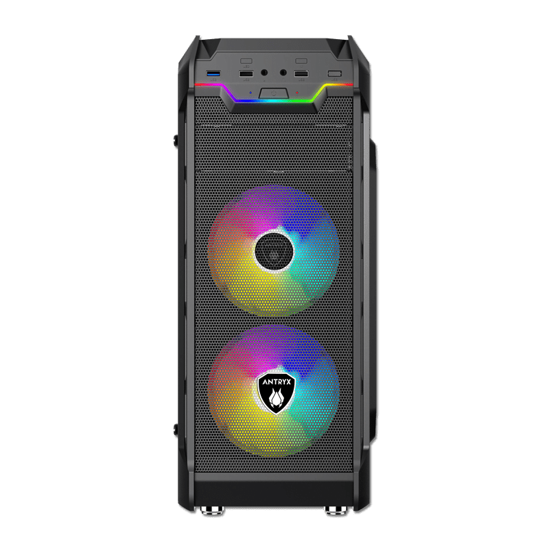 CASE C/FUENTE B600W ANTRYX RX VORTEX TG, FAN X3,  C/CINTA LED (AC - RX375TGK - 600CP) AC-RX375TGK-600CP - SMART BUSINESS