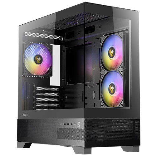 CASE DE PC ANTEC CX500M BK MT - TORRE MEDIA ATX CON 3 VENTANAS DE CRISTAL TEMPLADO Y DISEÑO ELEGANTE PARA GAMING Y PC DE ALTO RENDIMIENTO 0-761345-10143-1 - SMART BUSINESS