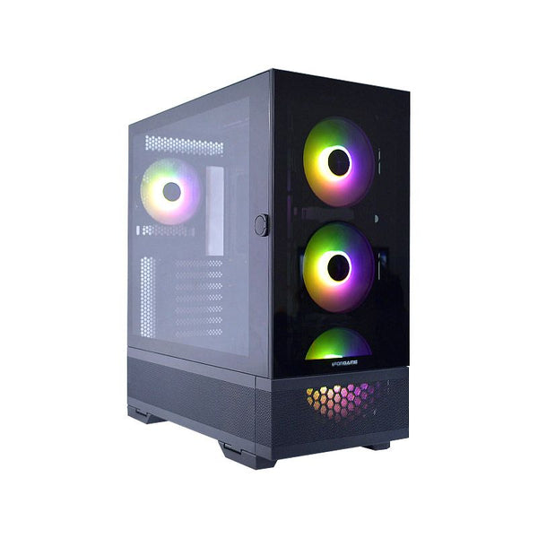 CASE E - ATX IFORGAME X5, Case sin Fuente, 2xUSB 2.0, 1xUSB 3.0, Audio HD, 4x12CM LED ARGB COOLER, VT frontal y lateral, Medidas: 460 x 225 x 490mm, 2x3.5HDD, 2x2.5SDD interno IFORGAME-X5 - SMART BUSINESS