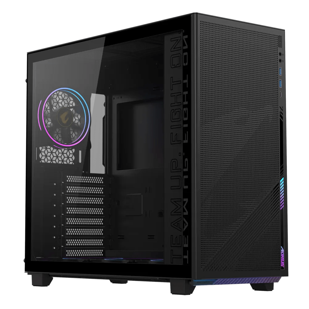 CASE GAMER GIGABYTE AORUS GB - AC400G - ST MID TOWER – CRISTAL TEMPLADO, ILUMINACIÓN ARGB, SOPORTE ATX/MICRO - ATX/ITX, FLUJO DE AIRE OPTIMIZADO, COLOR NEGRO GB-AC400G-ST - SMART BUSINESS