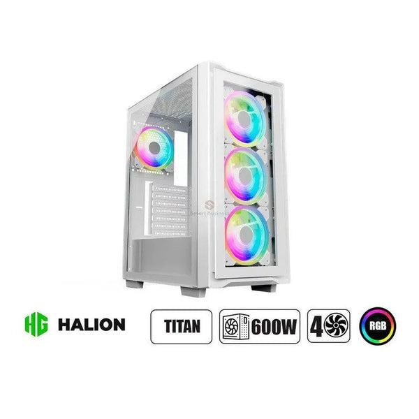 Case Gamer Halion Titan 103 Super White 600W Vtrgb - SMART BUSINESS