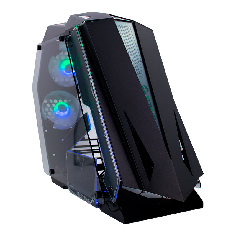 Case gamer TEROS TE-1314G, Mid Tower, USB 3.0 / USB 2.0, audio, ventilador ARGB, negro - SMART BUSINESS
